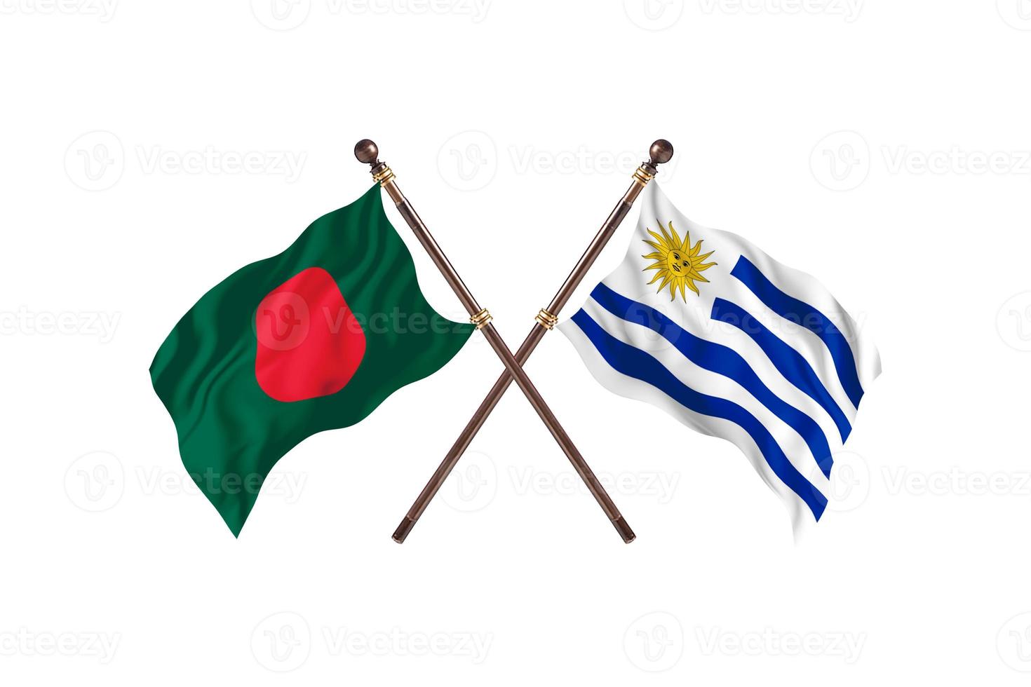 bangladesh contro Uruguay Due nazione bandiere foto