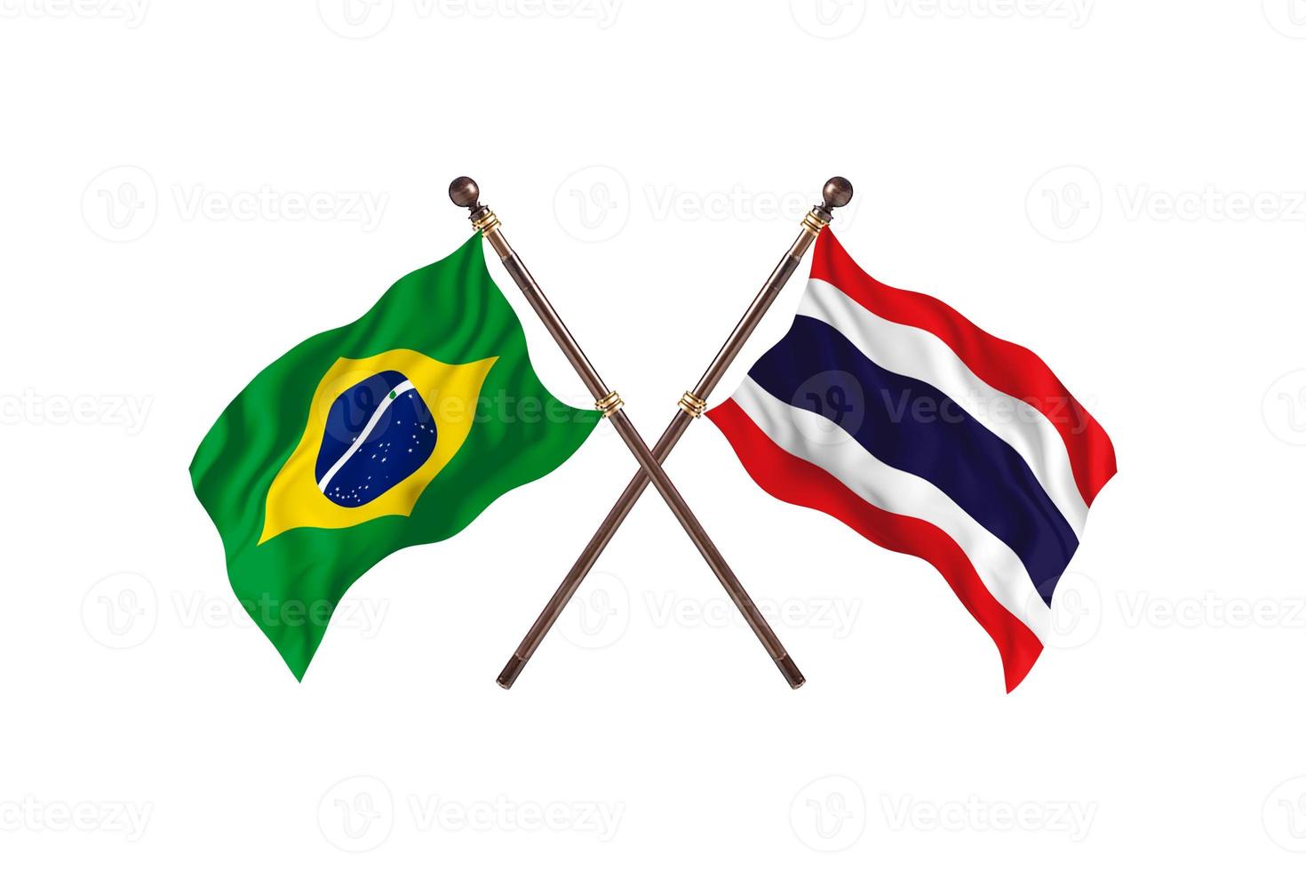 brasile contro Tailandia Due nazione bandiere foto
