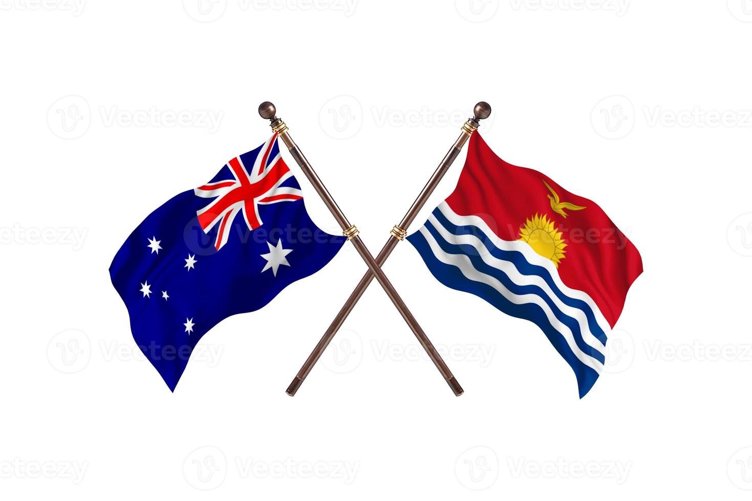 Australia contro kiribati Due nazione bandiere foto