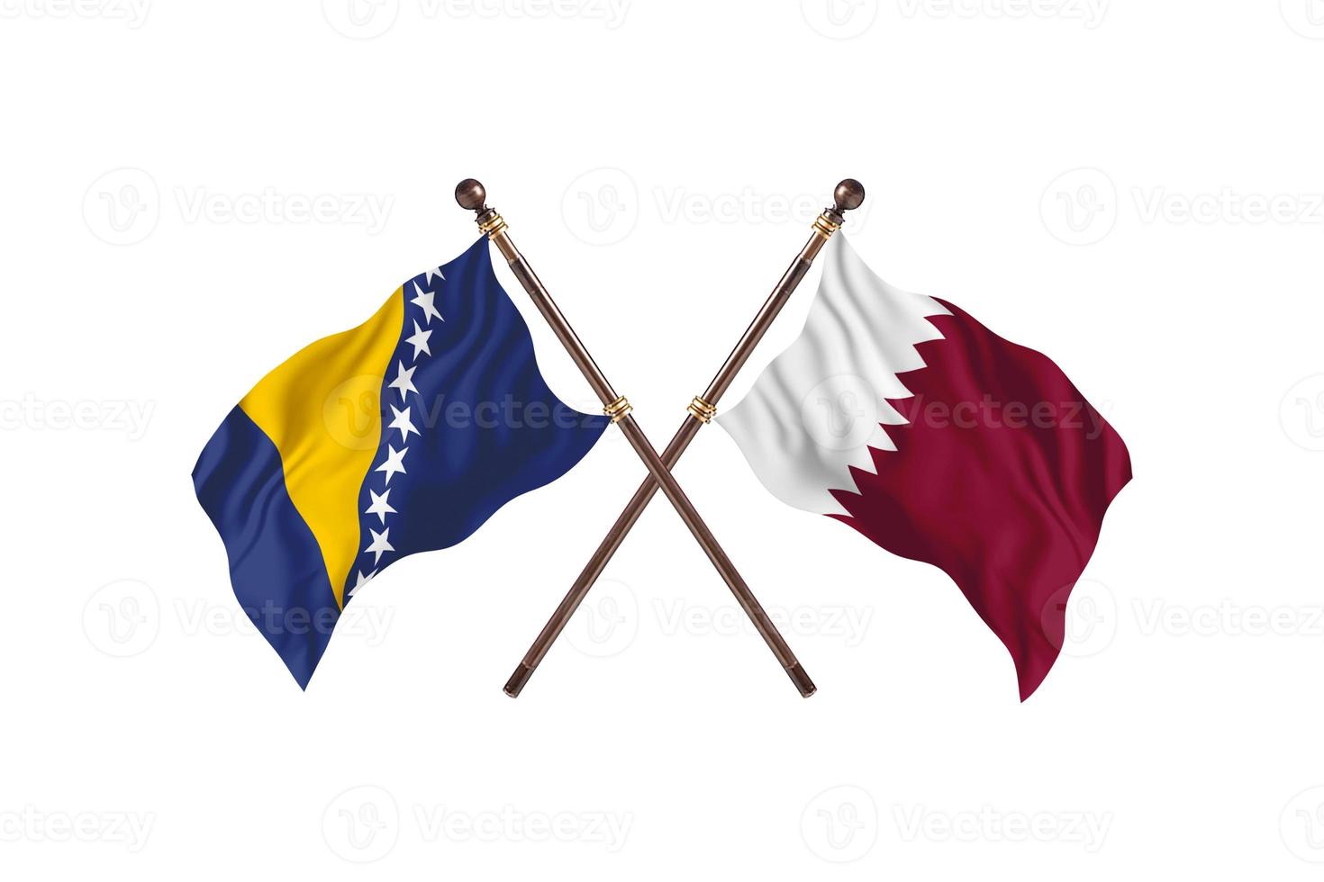 bosnia contro Qatar Due nazione bandiere foto