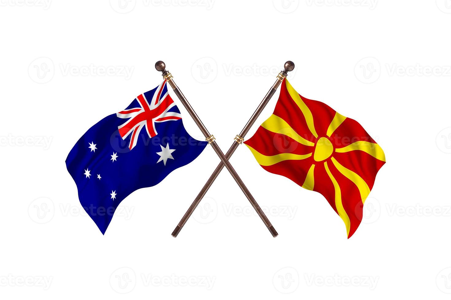 Australia contro macedonia Due nazione bandiere foto