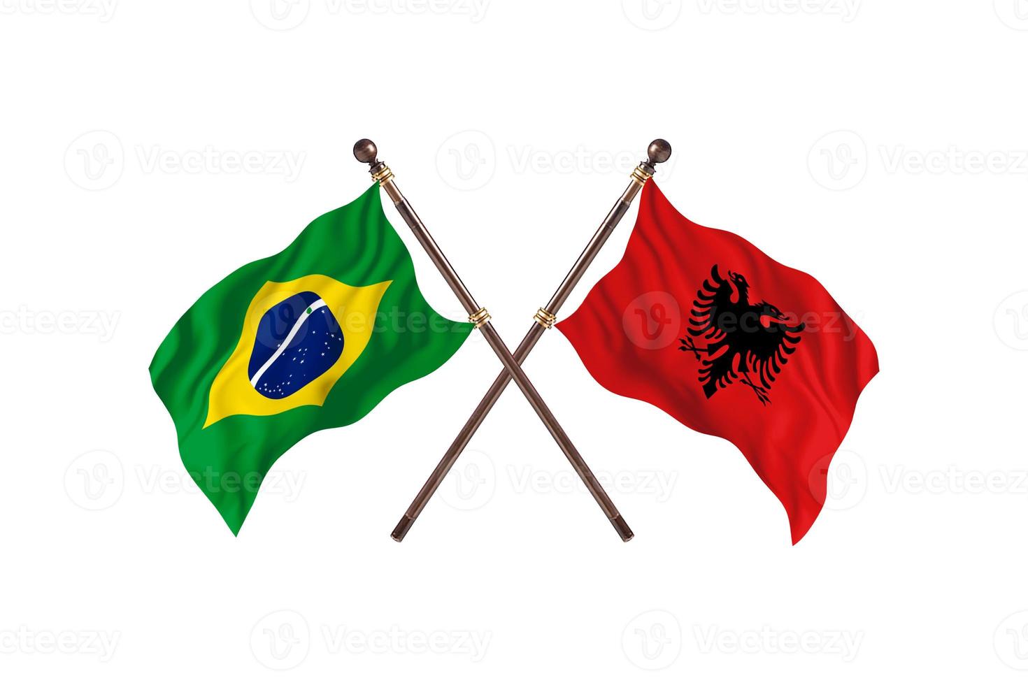brasile contro Albania Due nazione bandiere foto