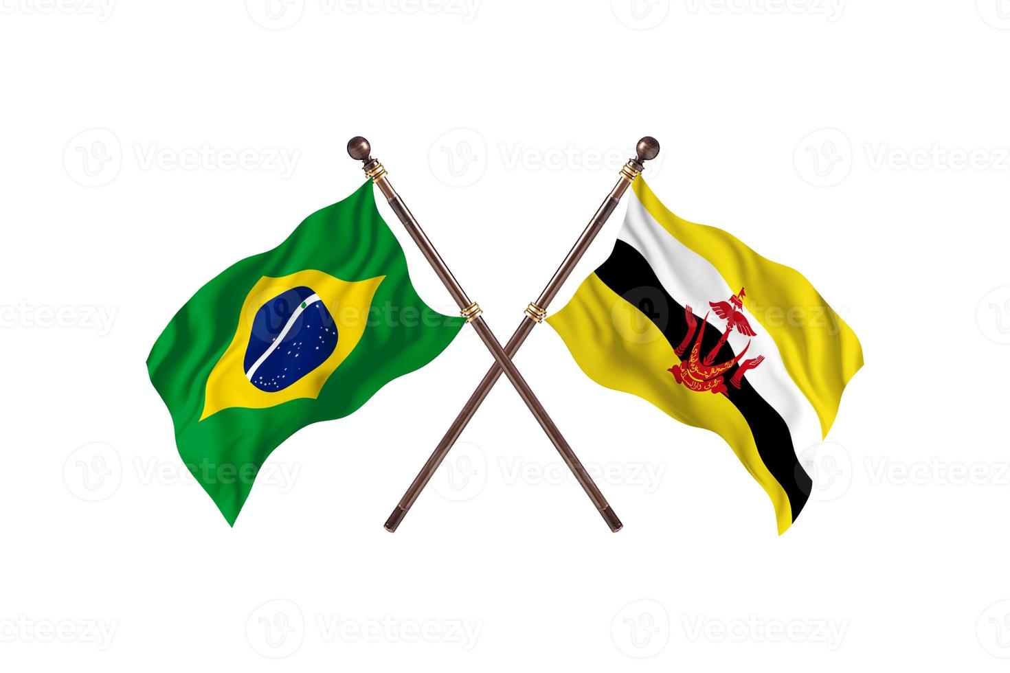 brasile contro brunei Due nazione bandiere foto