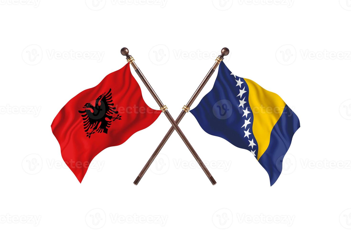Albania contro bosnia e erzegovina Due nazione bandiere foto