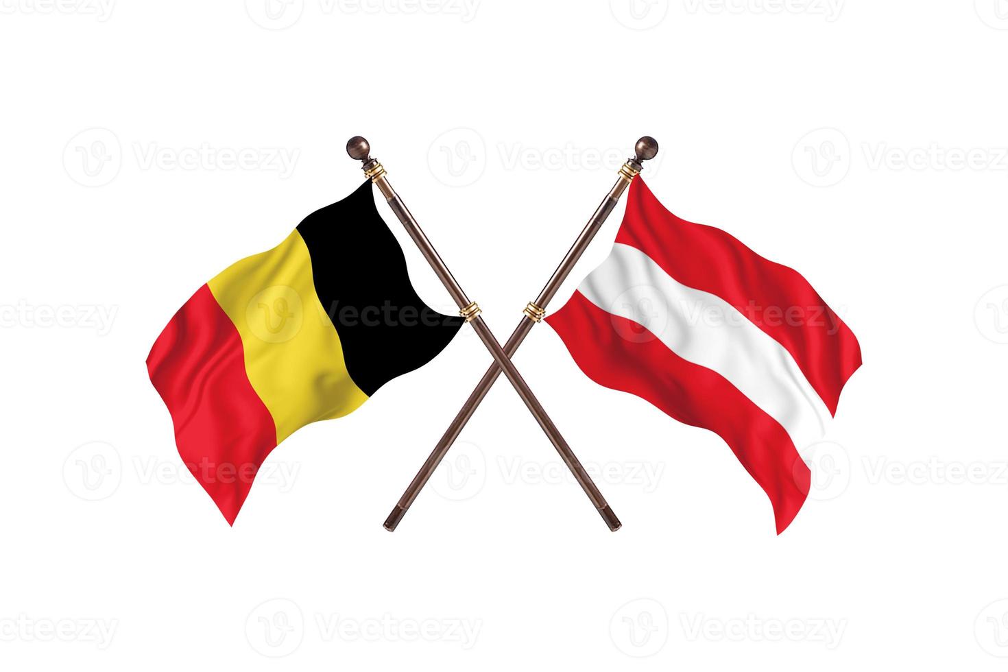 Belgio contro Austria Due nazione bandiere foto