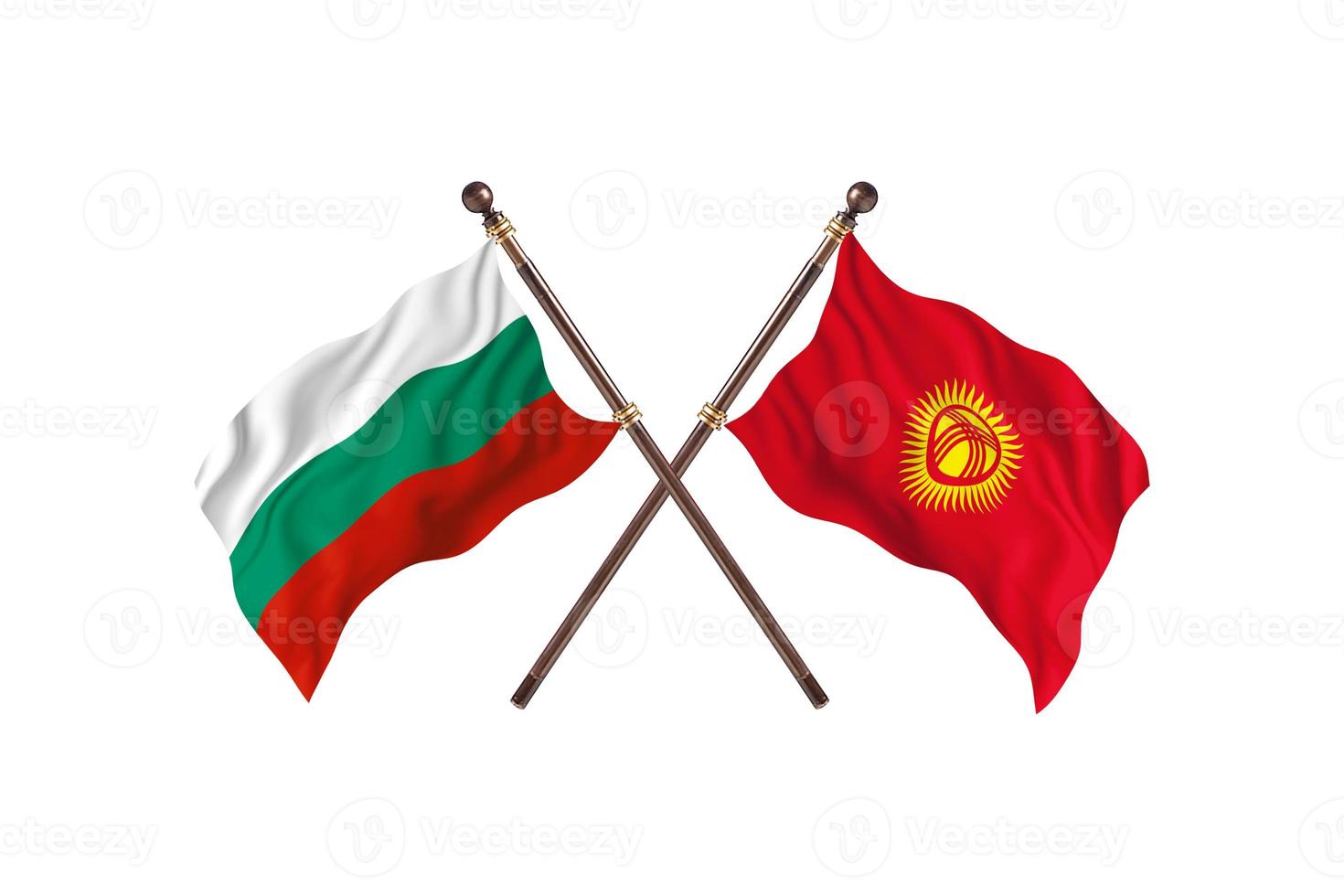 Bulgaria contro Kyrgyzstan Due nazione bandiere foto