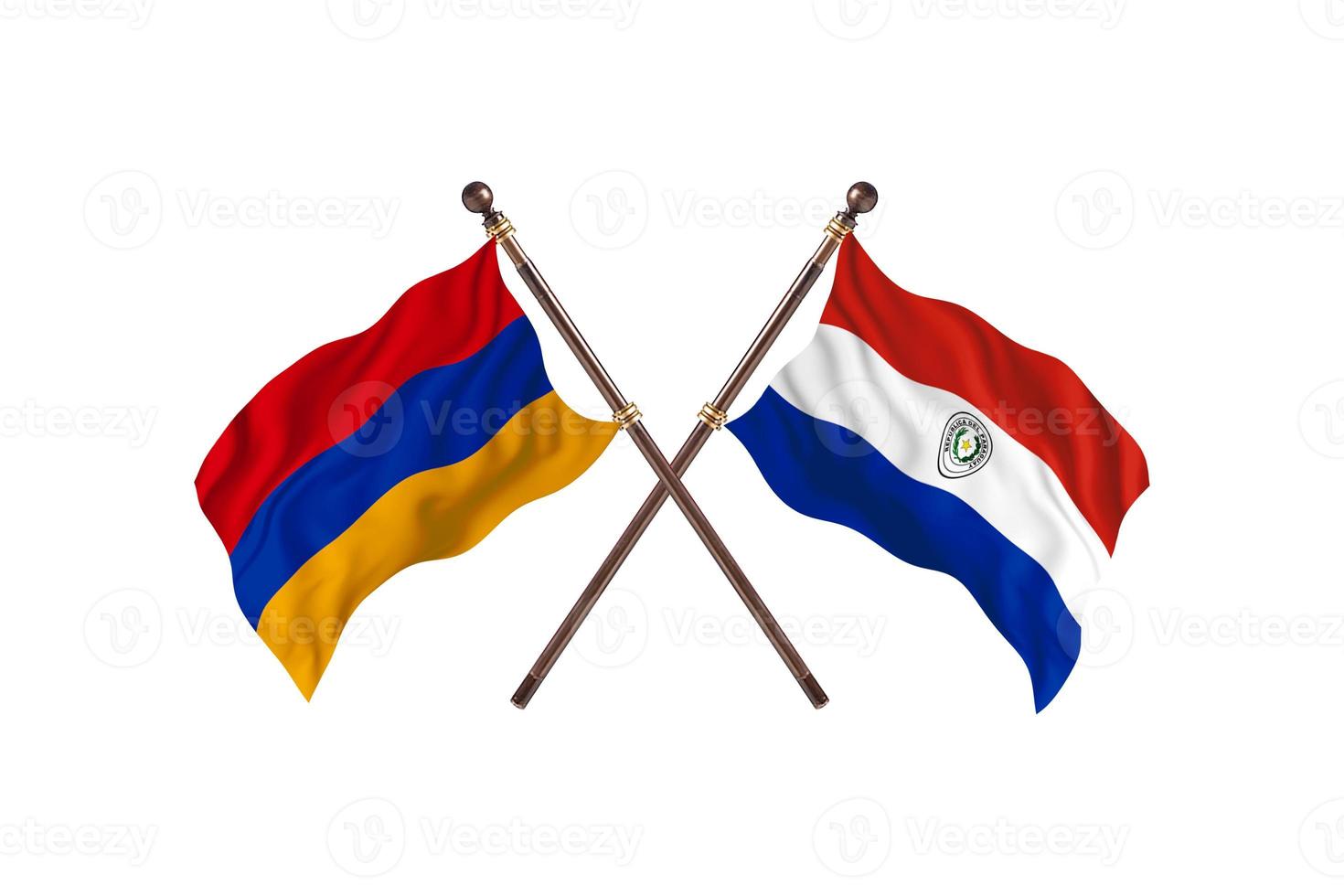 Armenia contro paraguay Due nazione bandiere foto