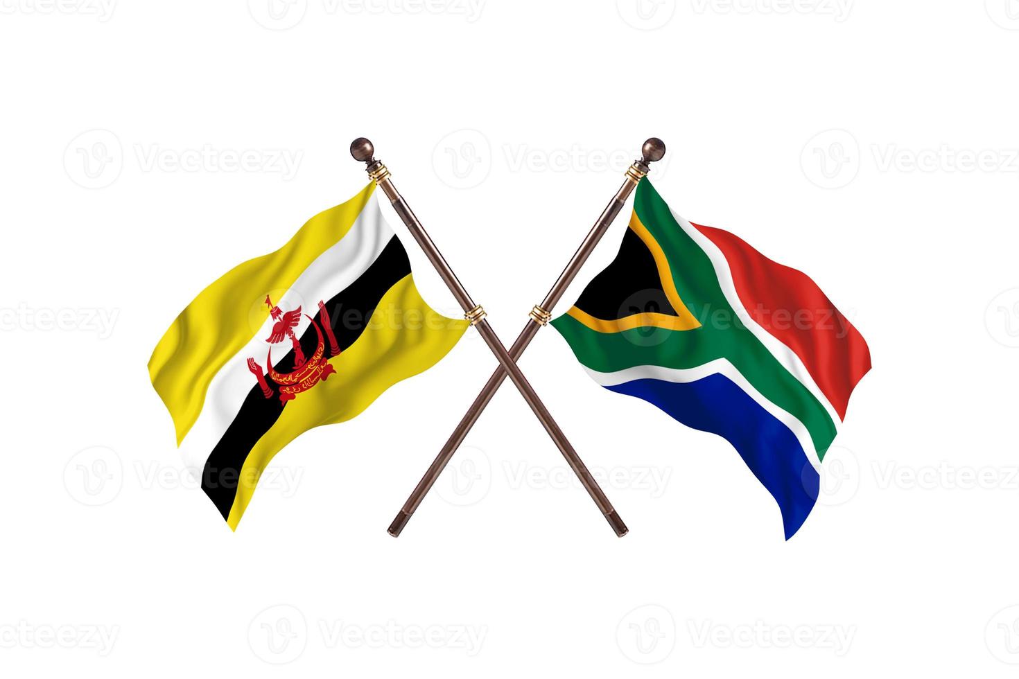 brunei contro Sud Africa Due nazione bandiere foto