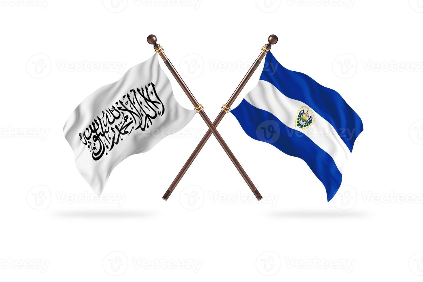 islamico emirato di afghanistan contro EL salvador Due nazione bandiere foto