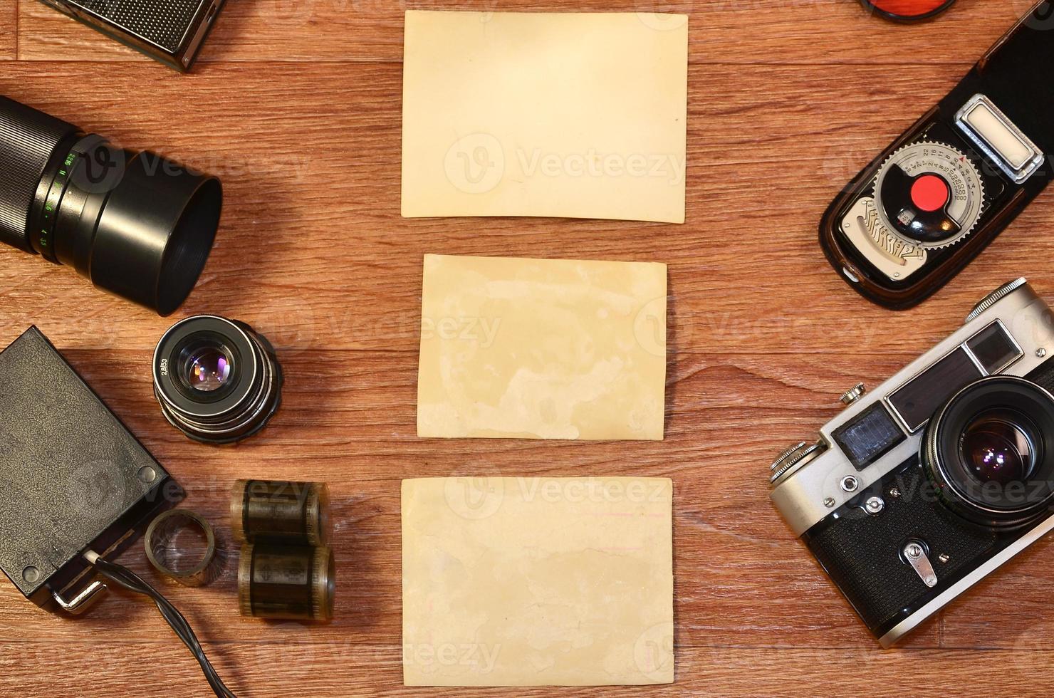 natura morta con vecchio fotografia attrezzatura foto