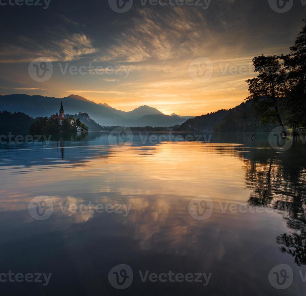 lago di bled, slovenia, europa foto
