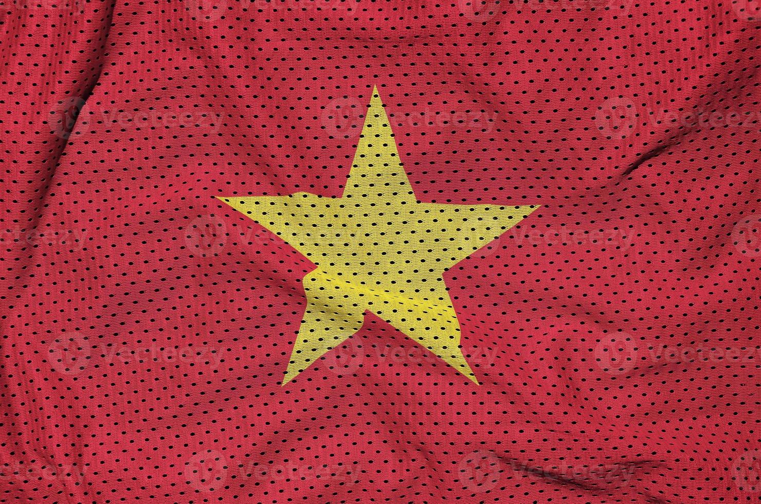 Vietnam bandiera stampato su un' poliestere nylon abbigliamento sportivo maglia tessuto foto