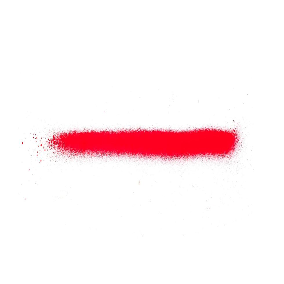 rosso brillante vernice spray texture su sfondo bianco foto