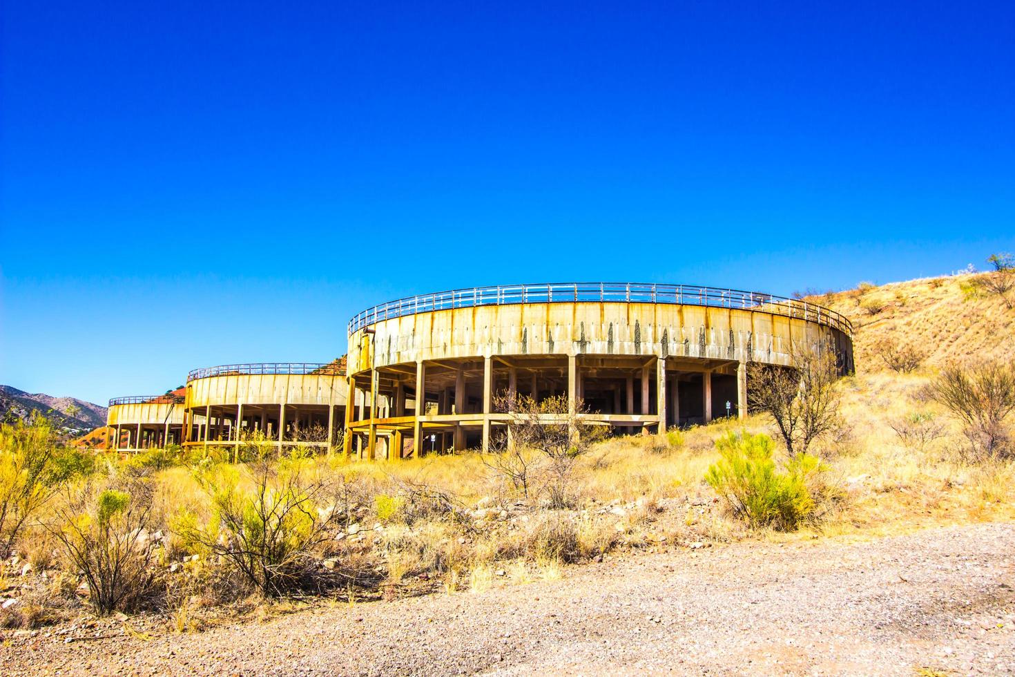 abbandonato circolare estrazione strutture nel bisbee, Arizona foto