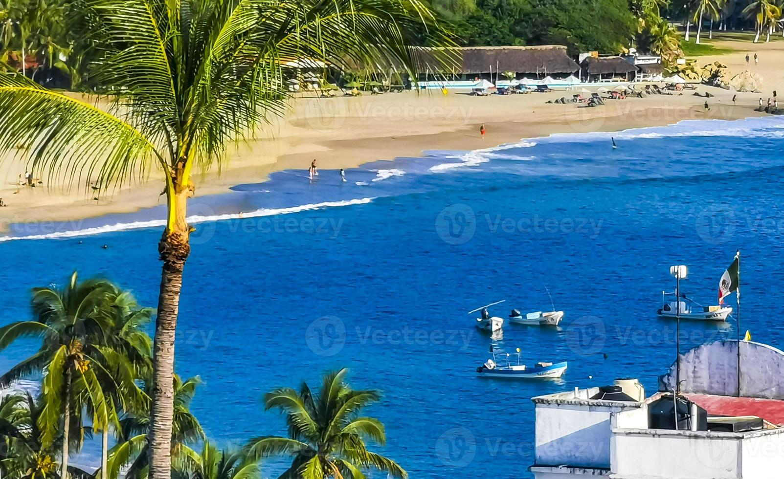 bellissimo città e paesaggio marino paesaggio panorama e Visualizza puerto escondido Messico. foto