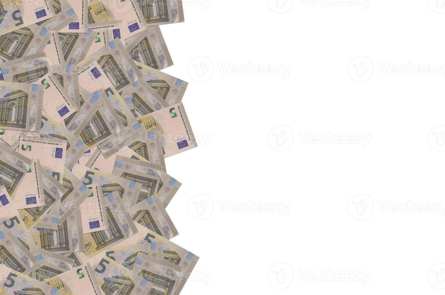 modello parte di 5 Euro banconota avvicinamento con piccolo Marrone dettagli foto