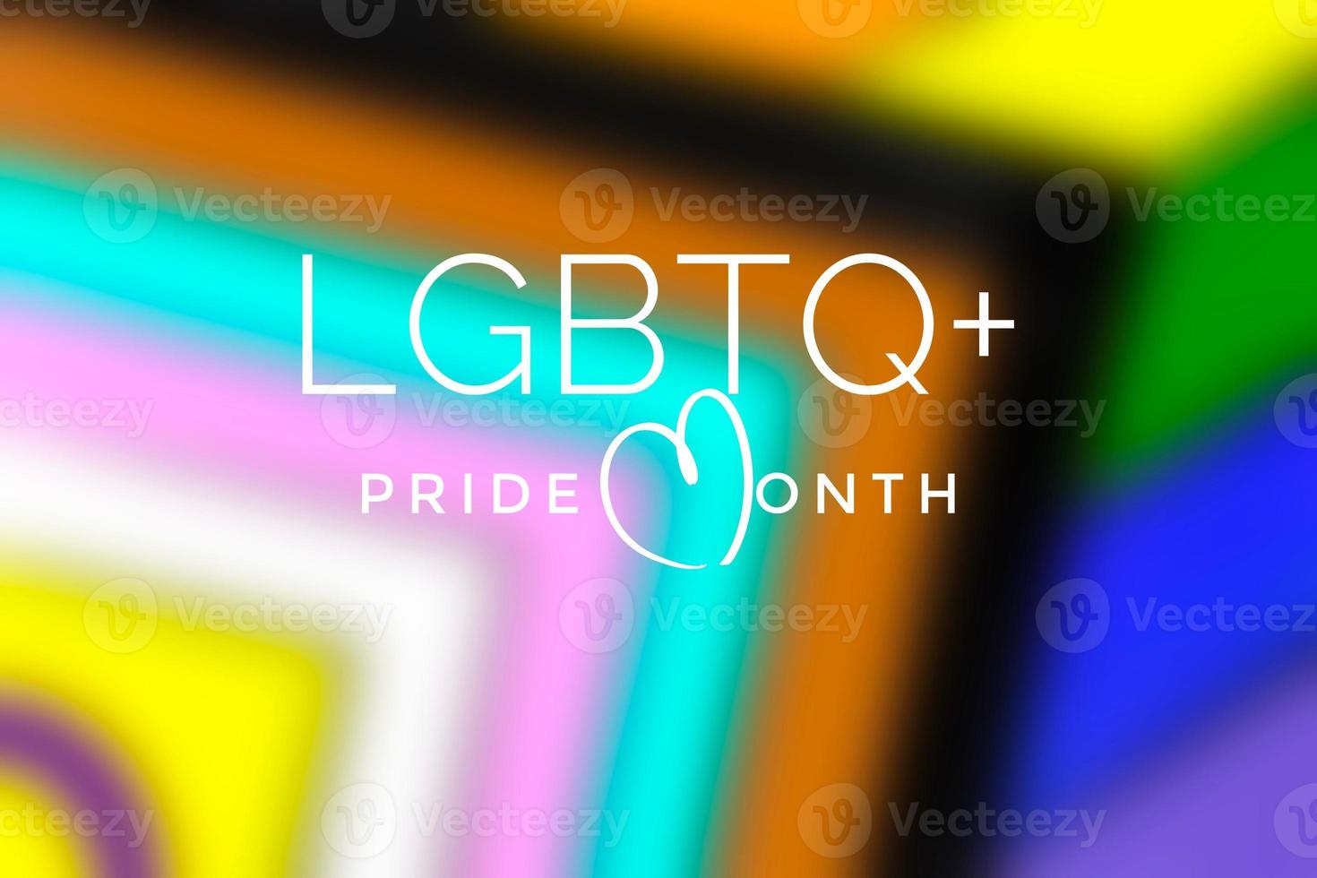 disegno di arcobaleno colori con testi 'felice orgoglio mese 2023', concetto per lgbtqai Comunità celebrazioni nel orgoglio mese in giro il mondo. foto