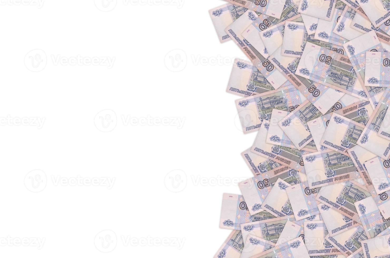 russo 50 rubli banconota avvicinamento macro modello. Russia cinquanta rublo i soldi conto foto