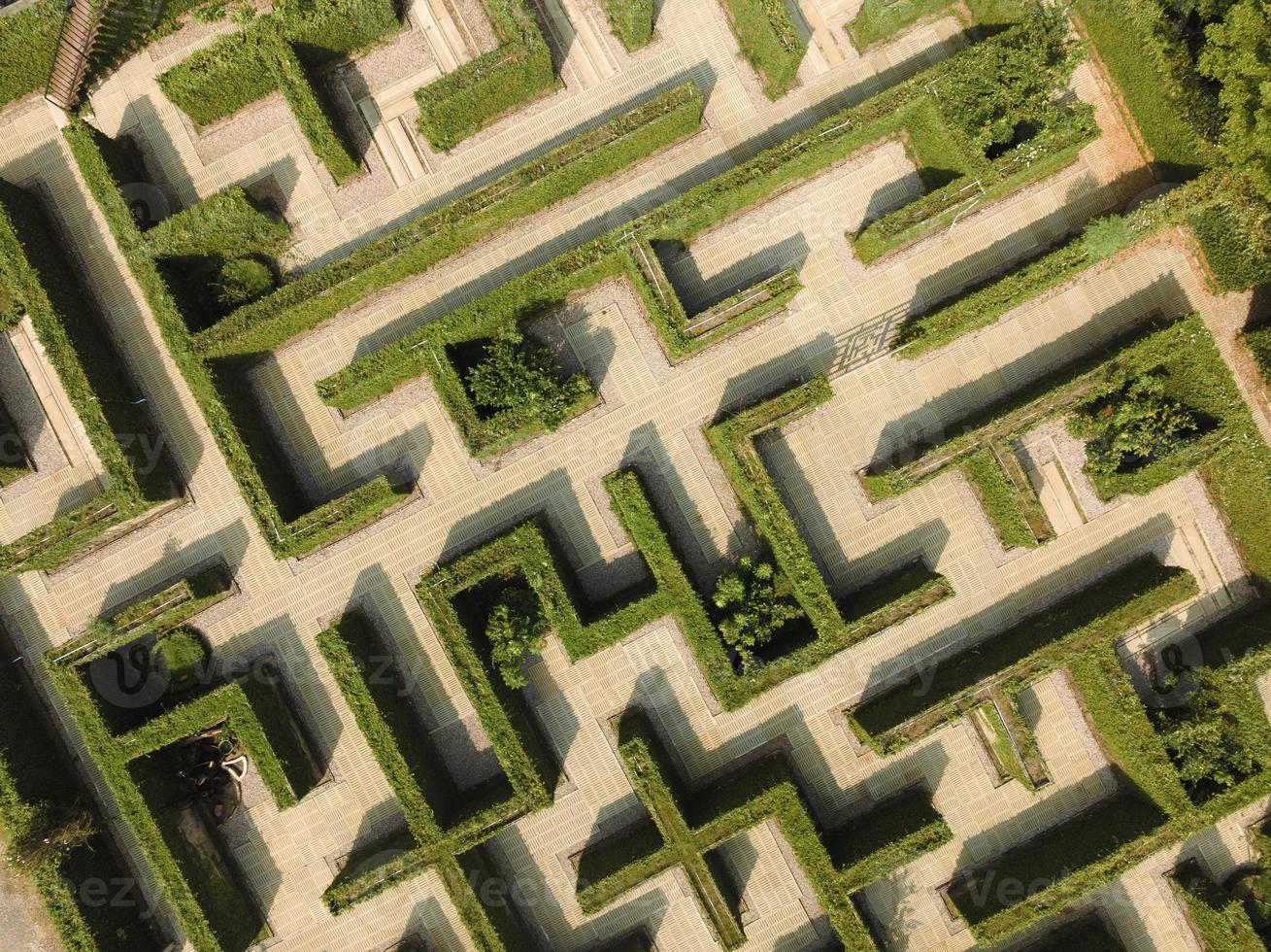 un aereo Visualizza di verde labirinto il segreto spazio nel ratchaburi, Tailandia foto