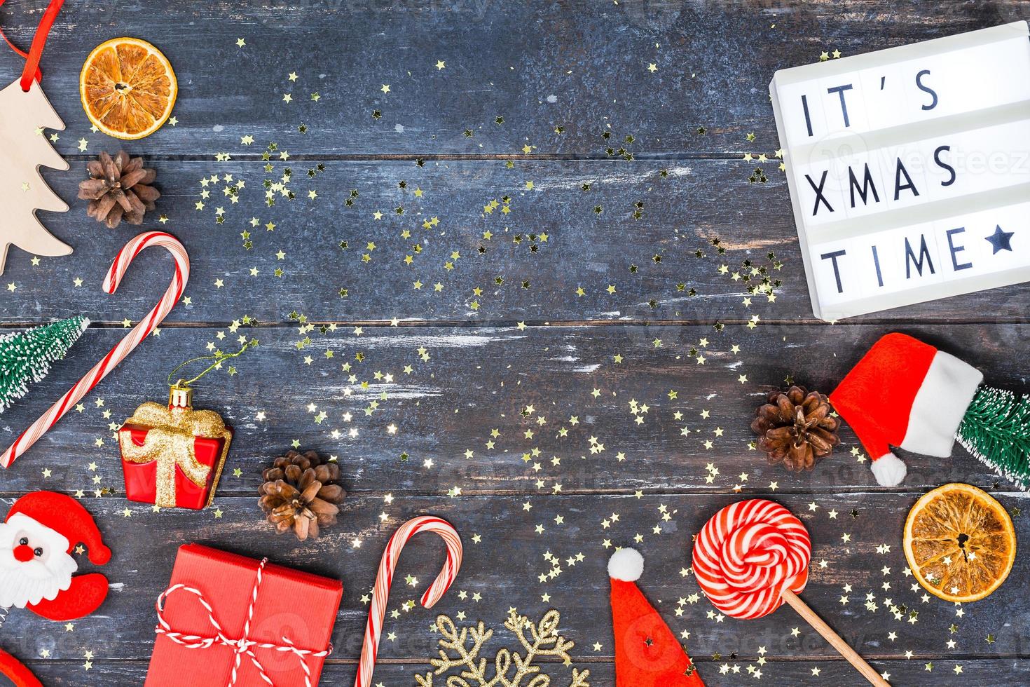 nuovo anno o Natale decorazione piatto posare foto