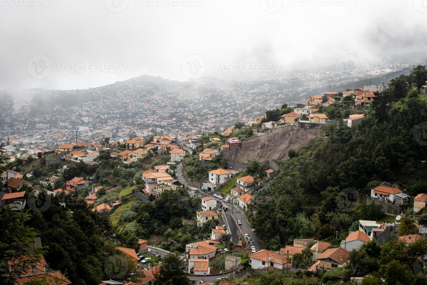 paesaggio Visualizza di madeira pendii, terrazze e villaggi foto