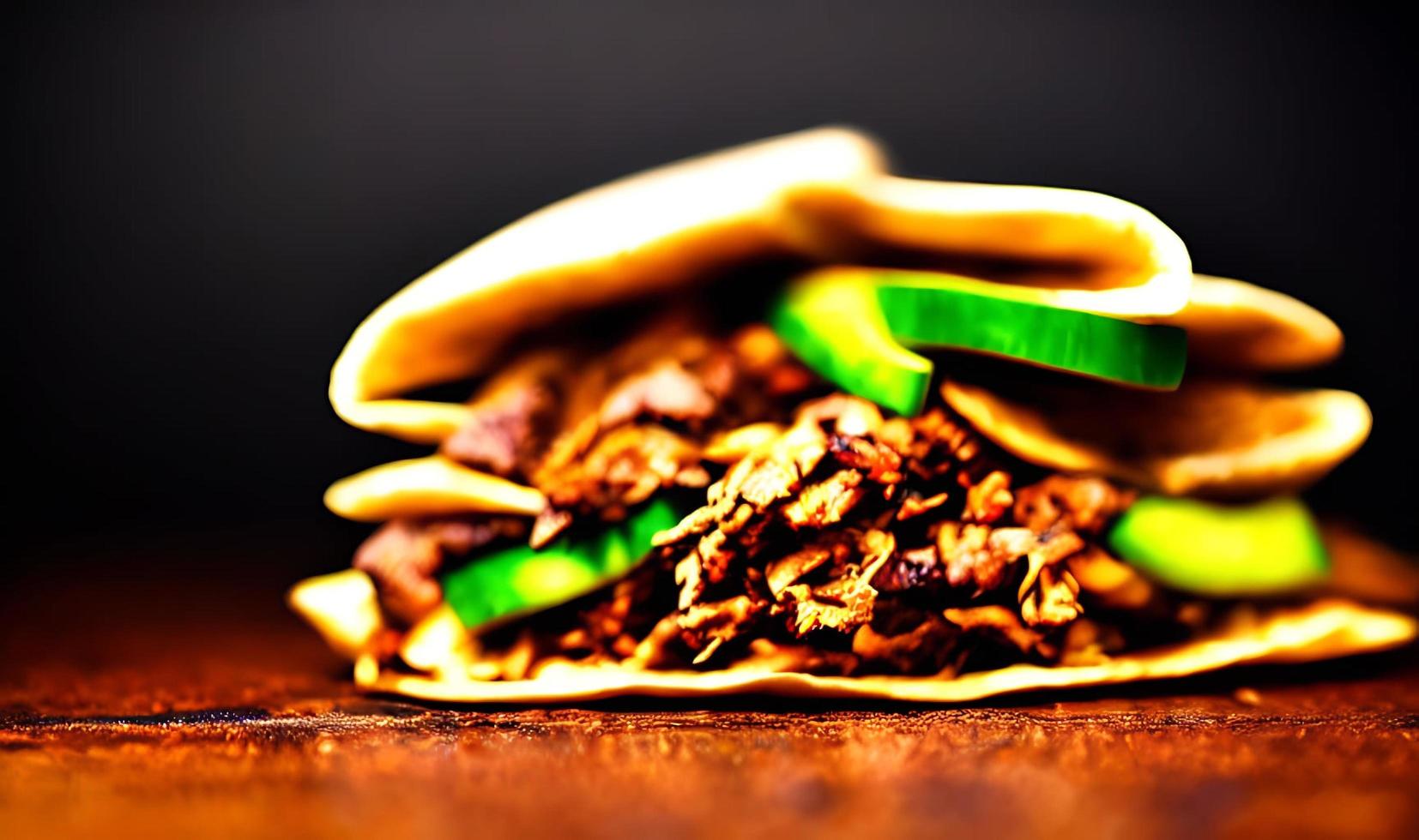 shawarma. doner kebab, fresco verdure e carne. kebab Sandwich vicino su. foto