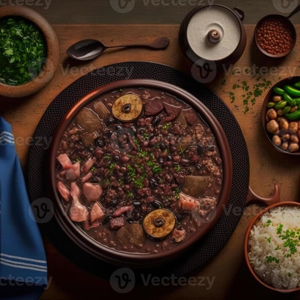 delizioso brasiliano feijoada cibo foto