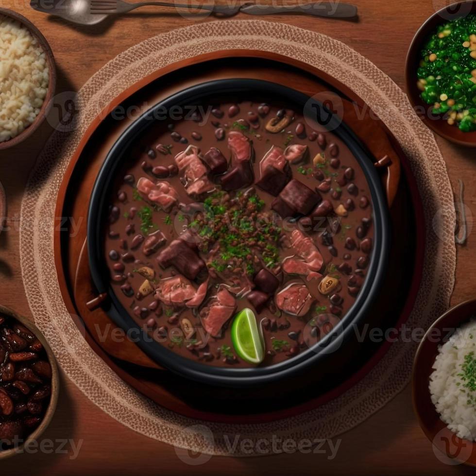 delizioso brasiliano feijoada cibo foto