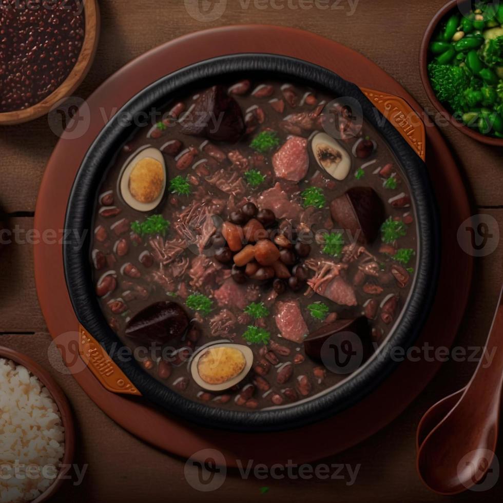 delizioso brasiliano feijoada cibo foto