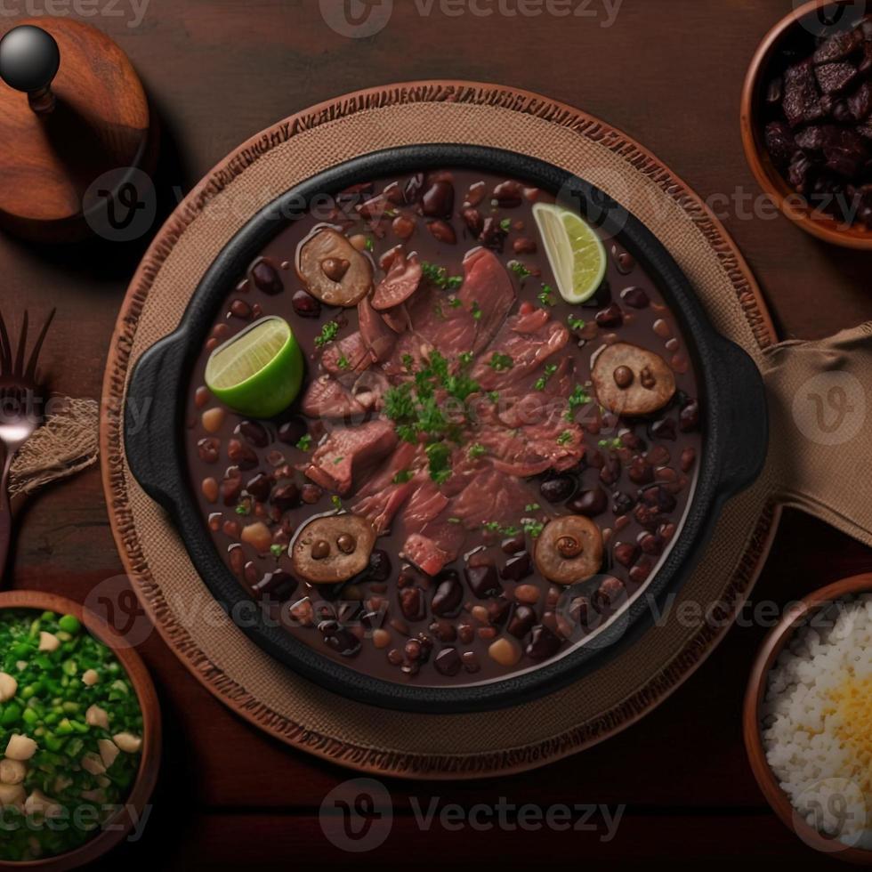 delizioso brasiliano feijoada cibo foto