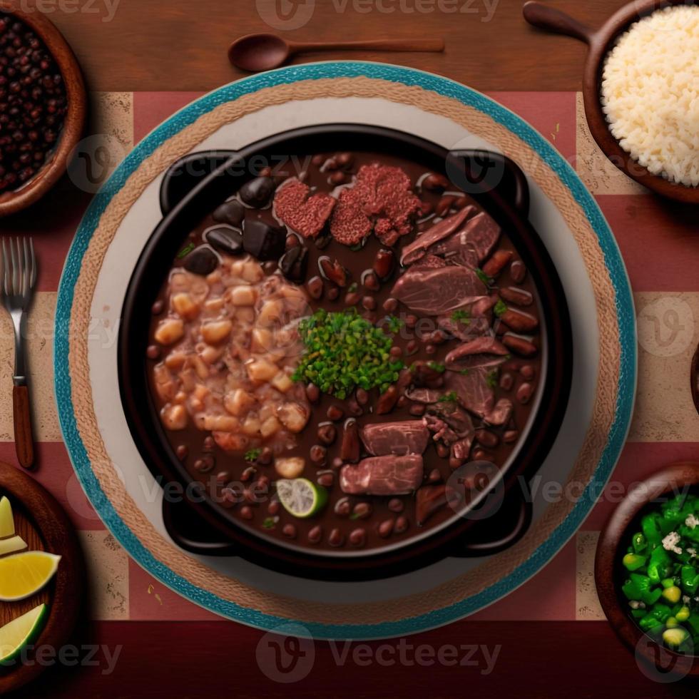 delizioso brasiliano feijoada cibo foto