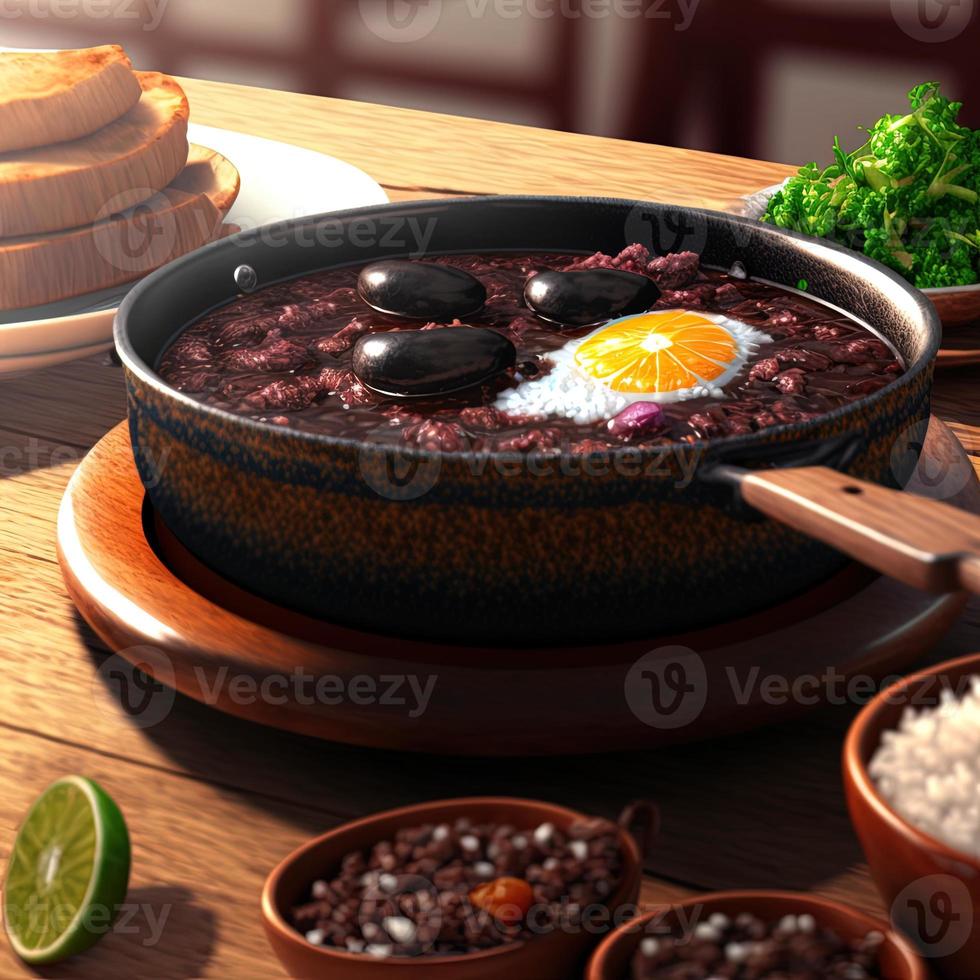 delizioso brasiliano feijoada cibo foto