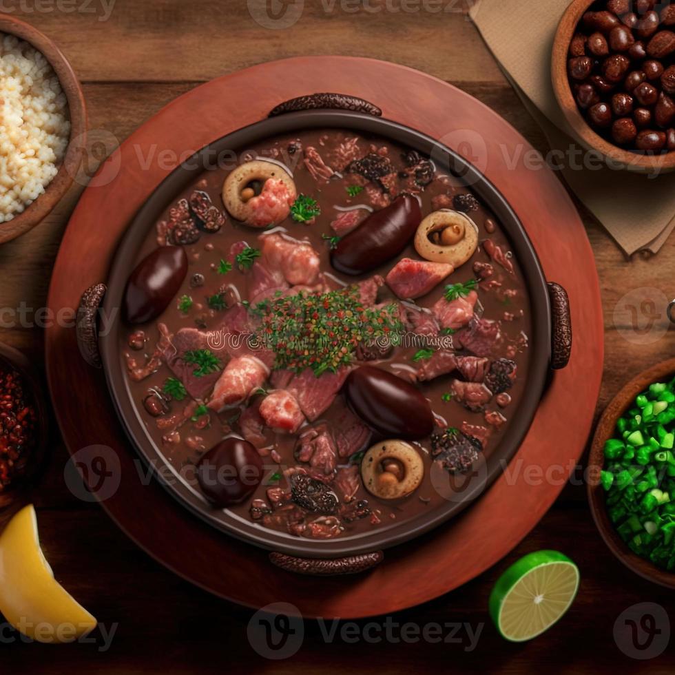 delizioso brasiliano feijoada cibo foto