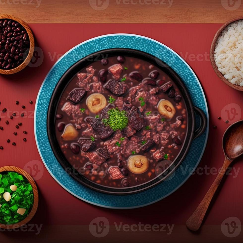 delizioso brasiliano feijoada cibo foto