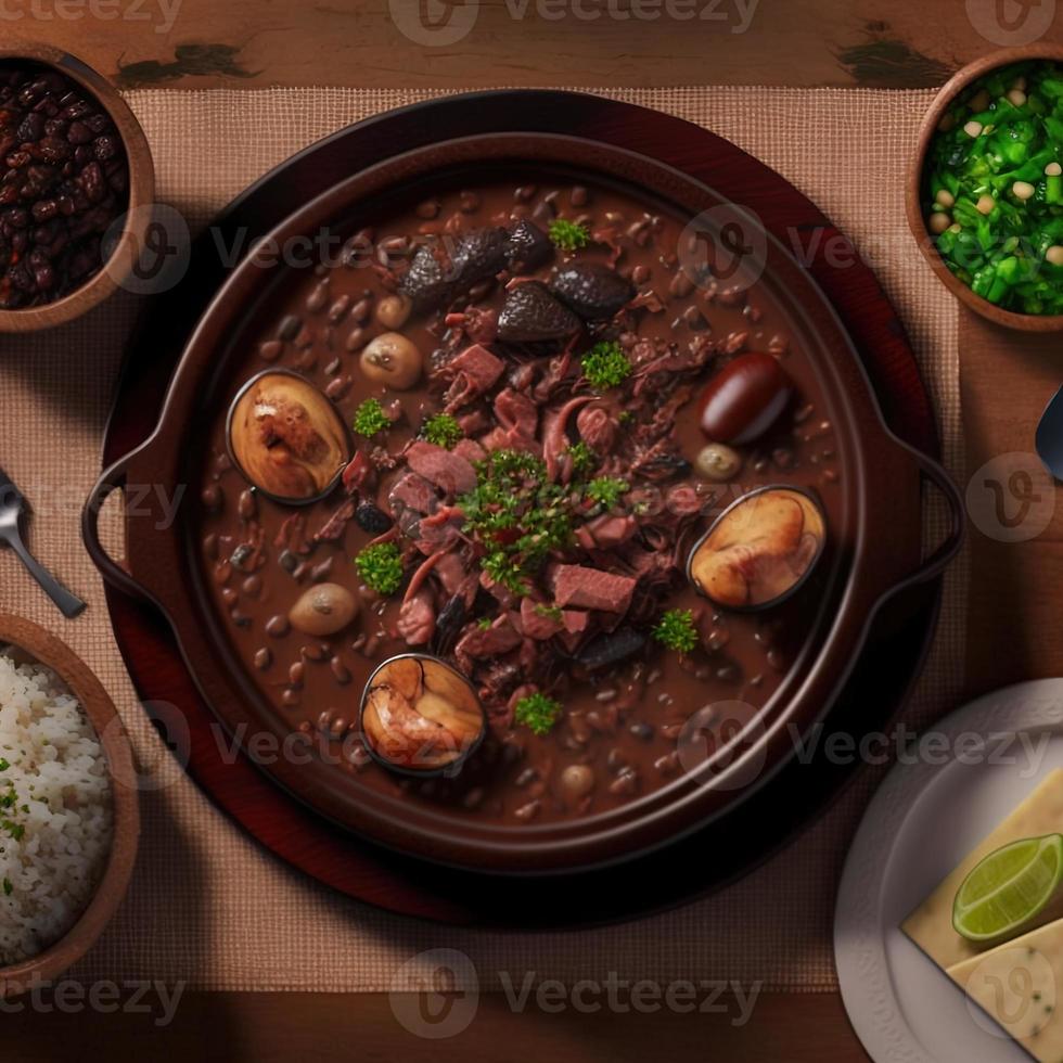 delizioso brasiliano feijoada cibo foto