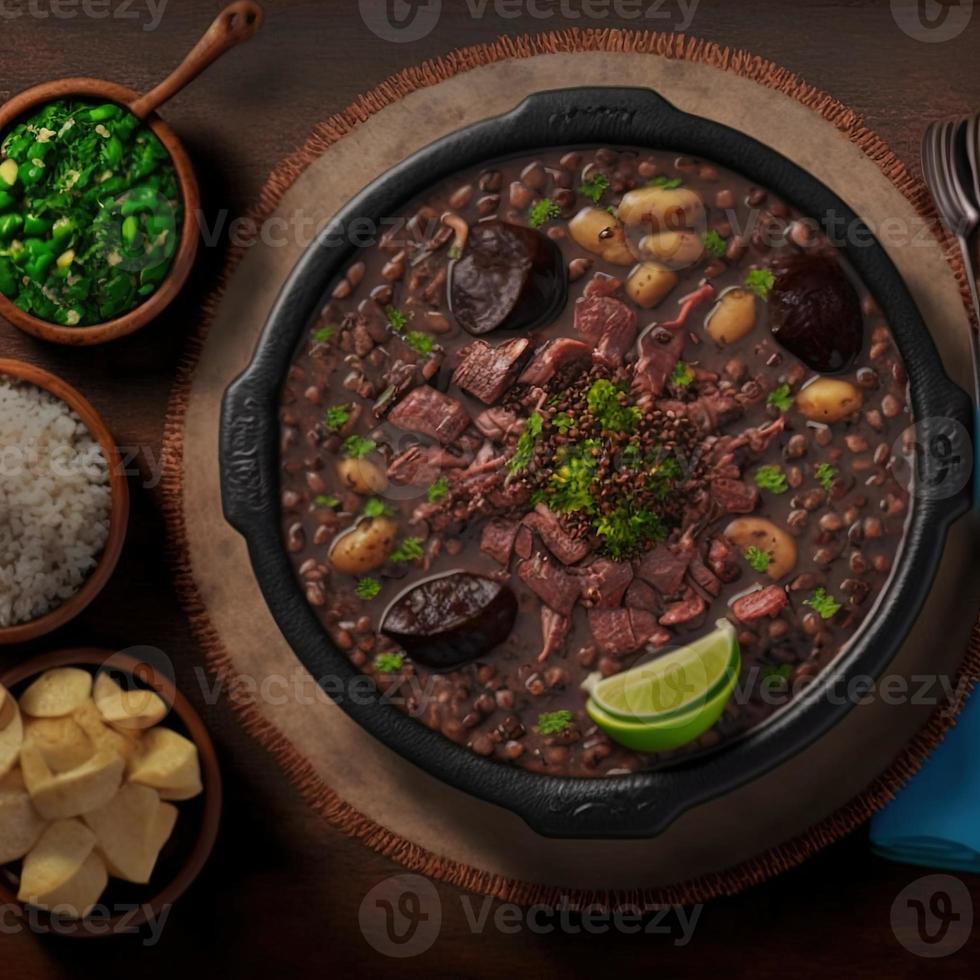 delizioso brasiliano feijoada cibo foto