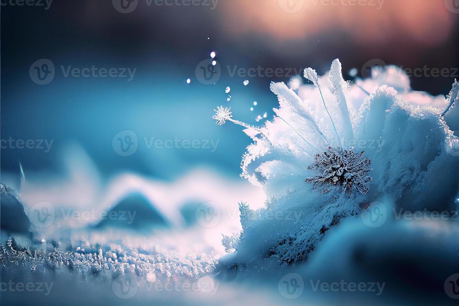 inverno sfondo di neve e brina foto