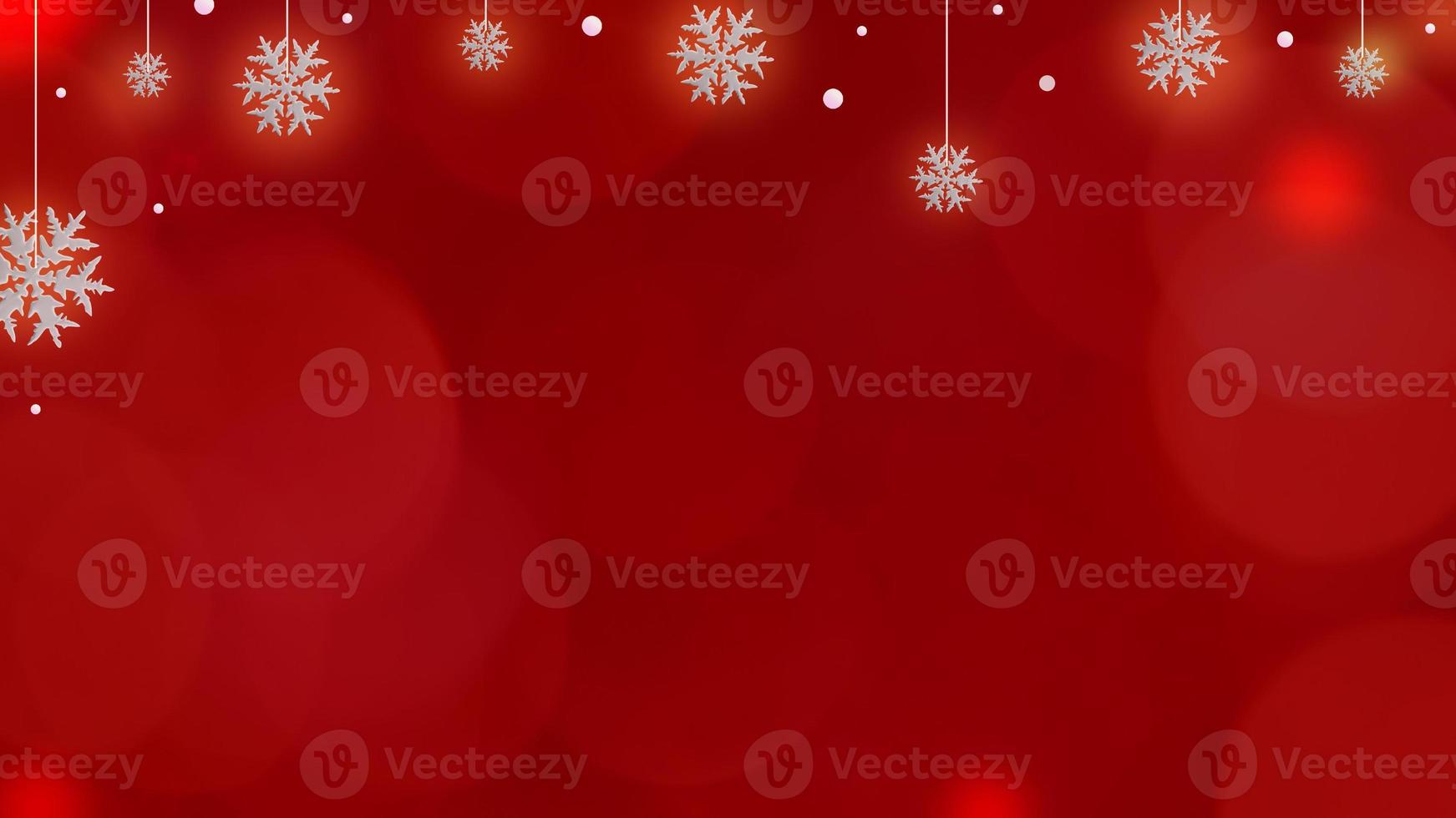 Natale bandiera su rosso sfondo con i fiocchi di neve nel copia spazio foto
