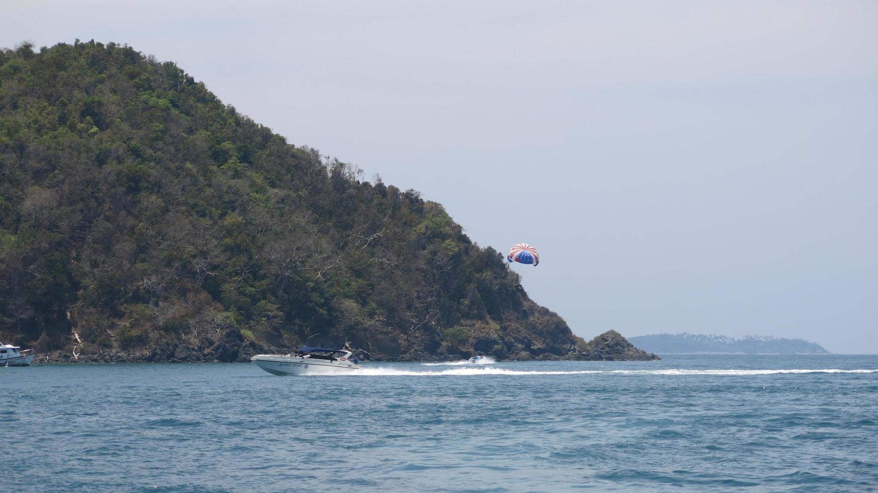 il verde boschi accanto il oceano foto