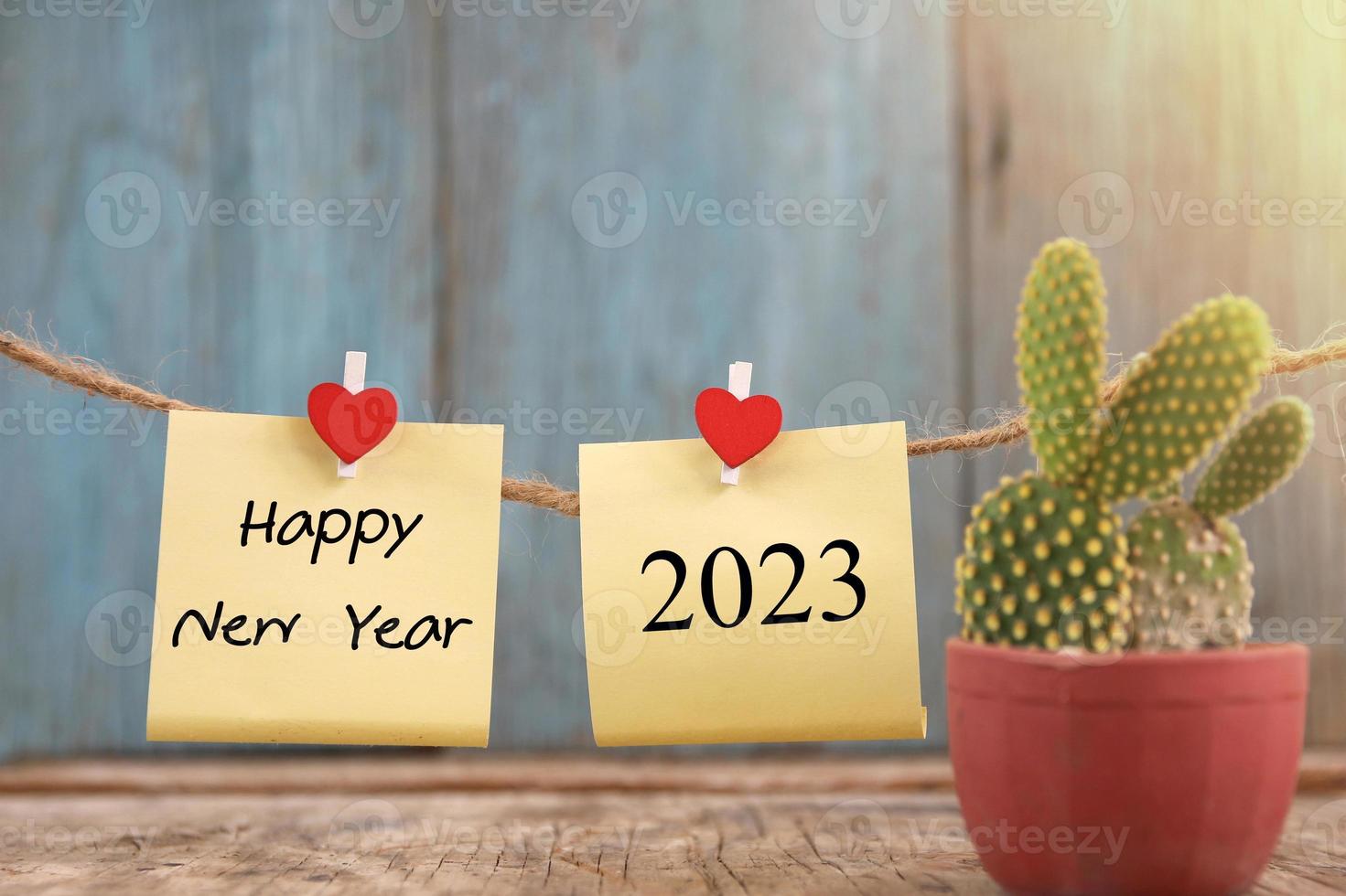 contento nuovo anno 2023 Nota design per sfondo foto