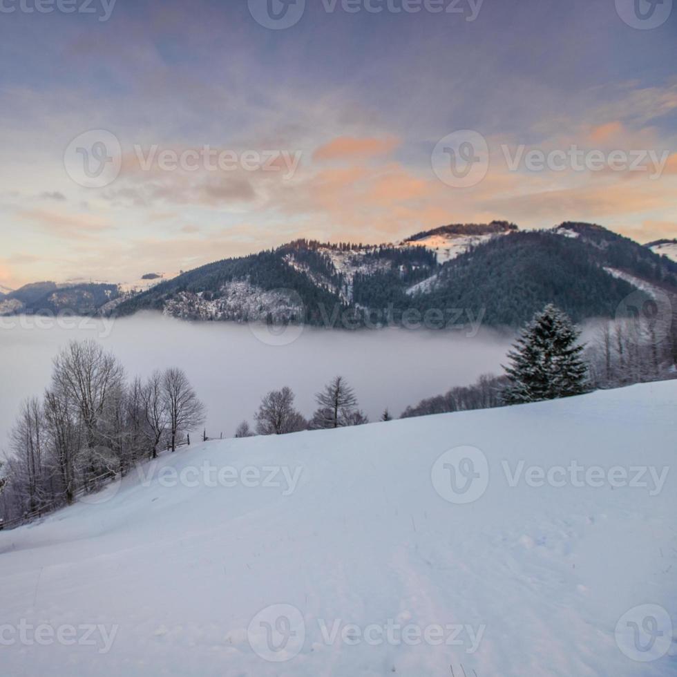 paesaggio invernale in montagna foto