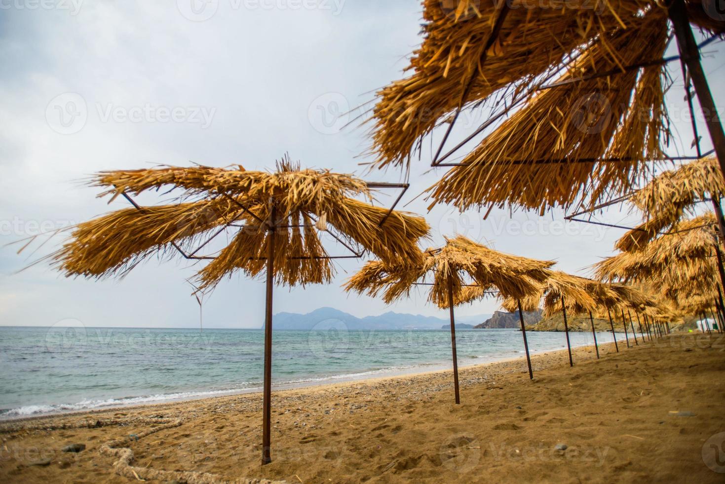 il spiaggia ombrelli foto