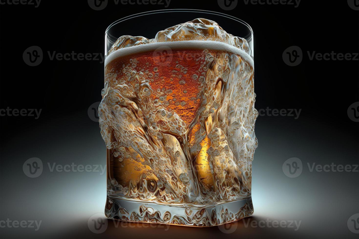 freddo bicchiere pieno con birra foto