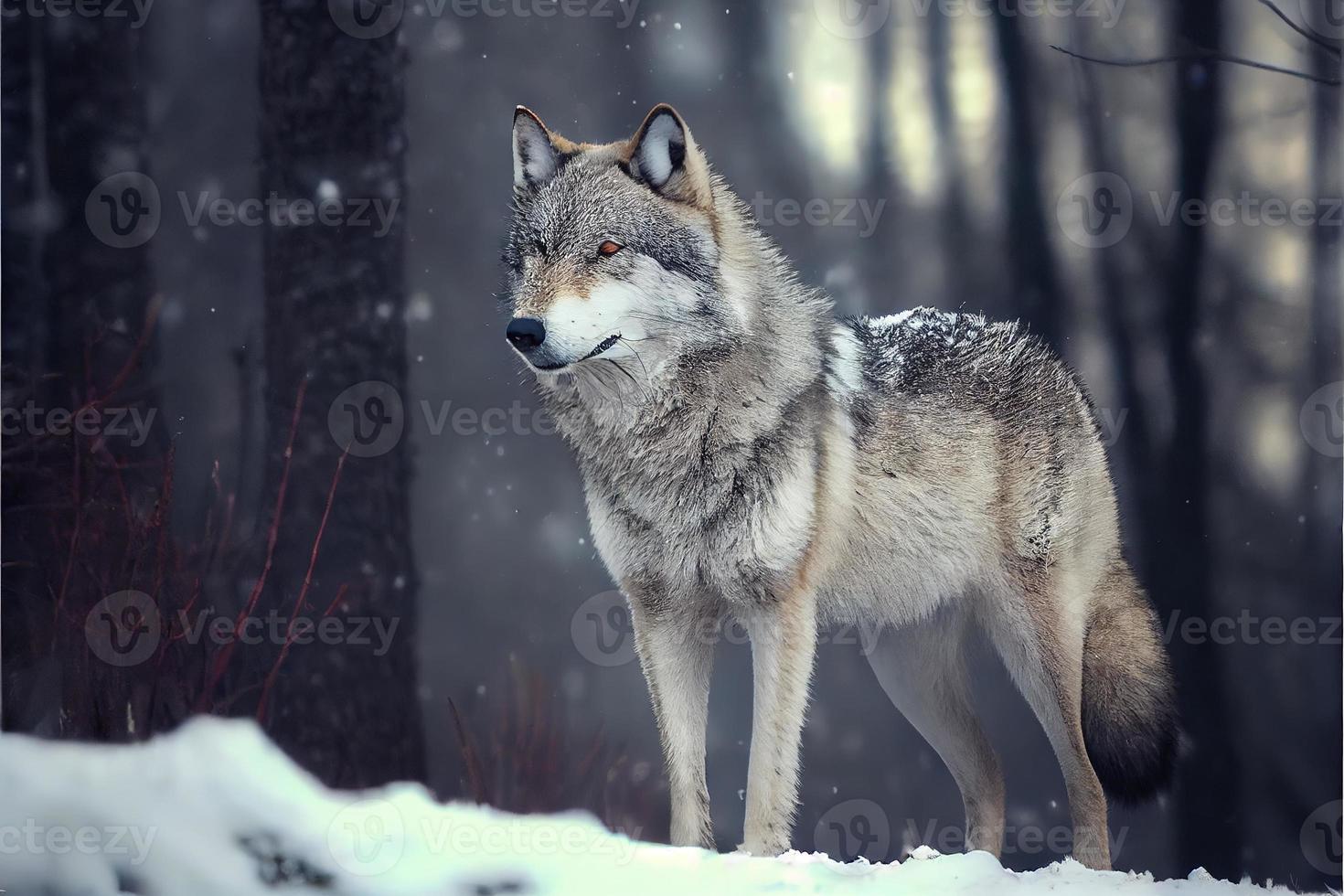 eurasiatico lupo nel bianca inverno habitat bellissimo inverno foresta foto