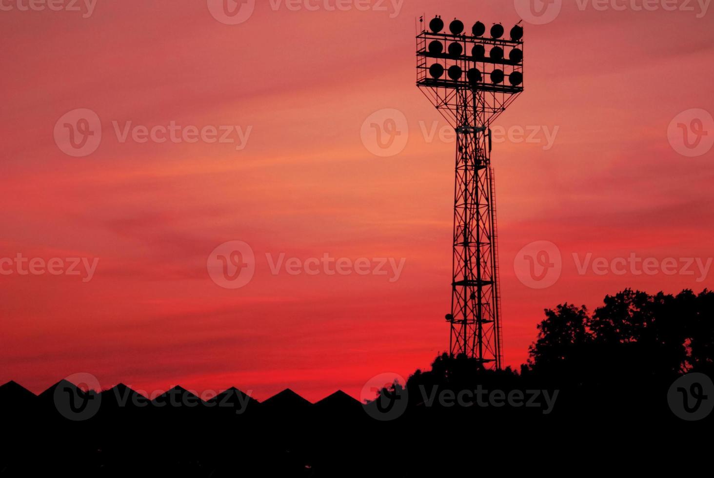 stadio su tramonto foto