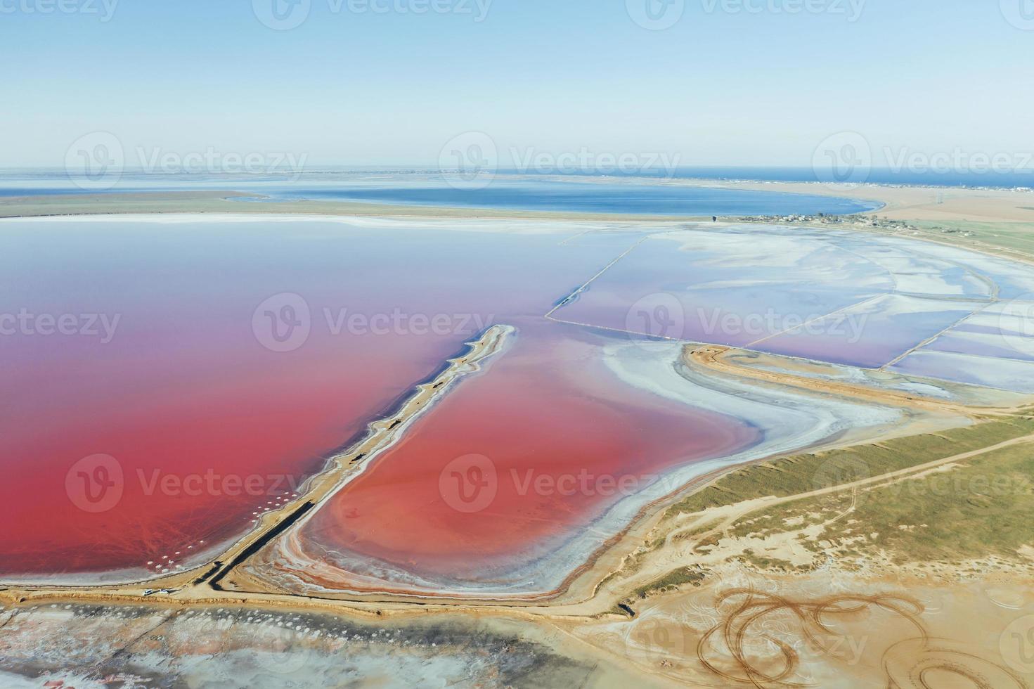 aereo Visualizza di maestoso paesaggi di jarilgach isola nel Ucraina foto