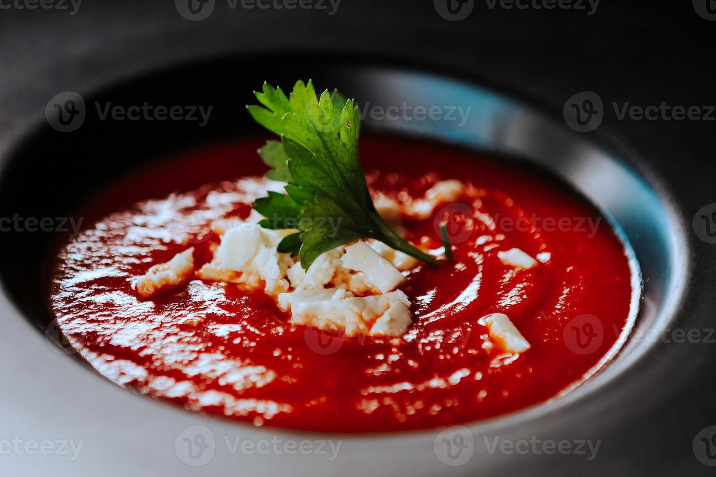 pomodoro la minestra, vegetariano cibo foto