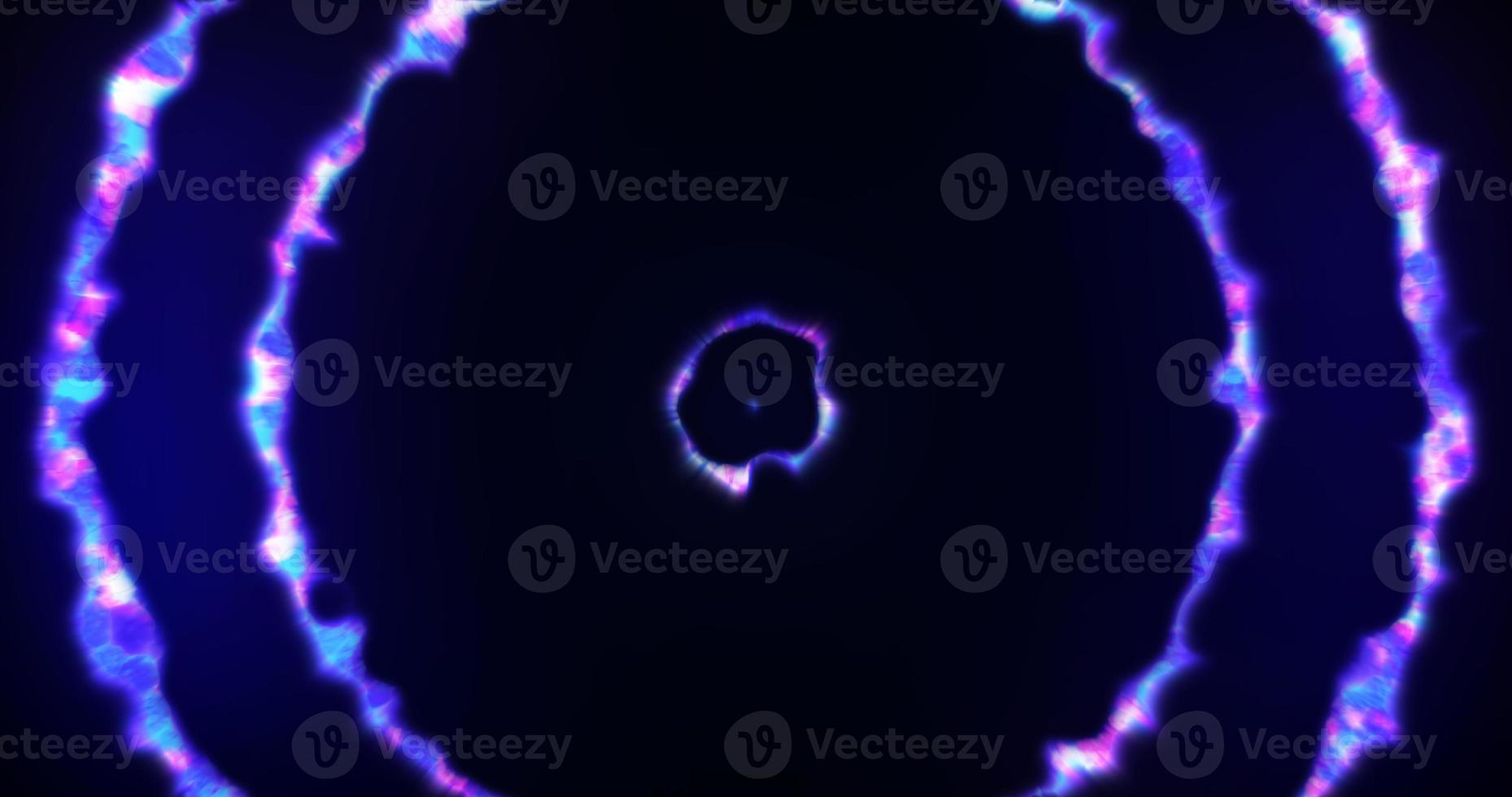 astratto sfondo loop cerchi un' tunnel di volante viola blu anelli di energia plasma con un' splendore effetto brillante festivo luminosa bellissimo futuristico hi-tech, salvaschermo foto