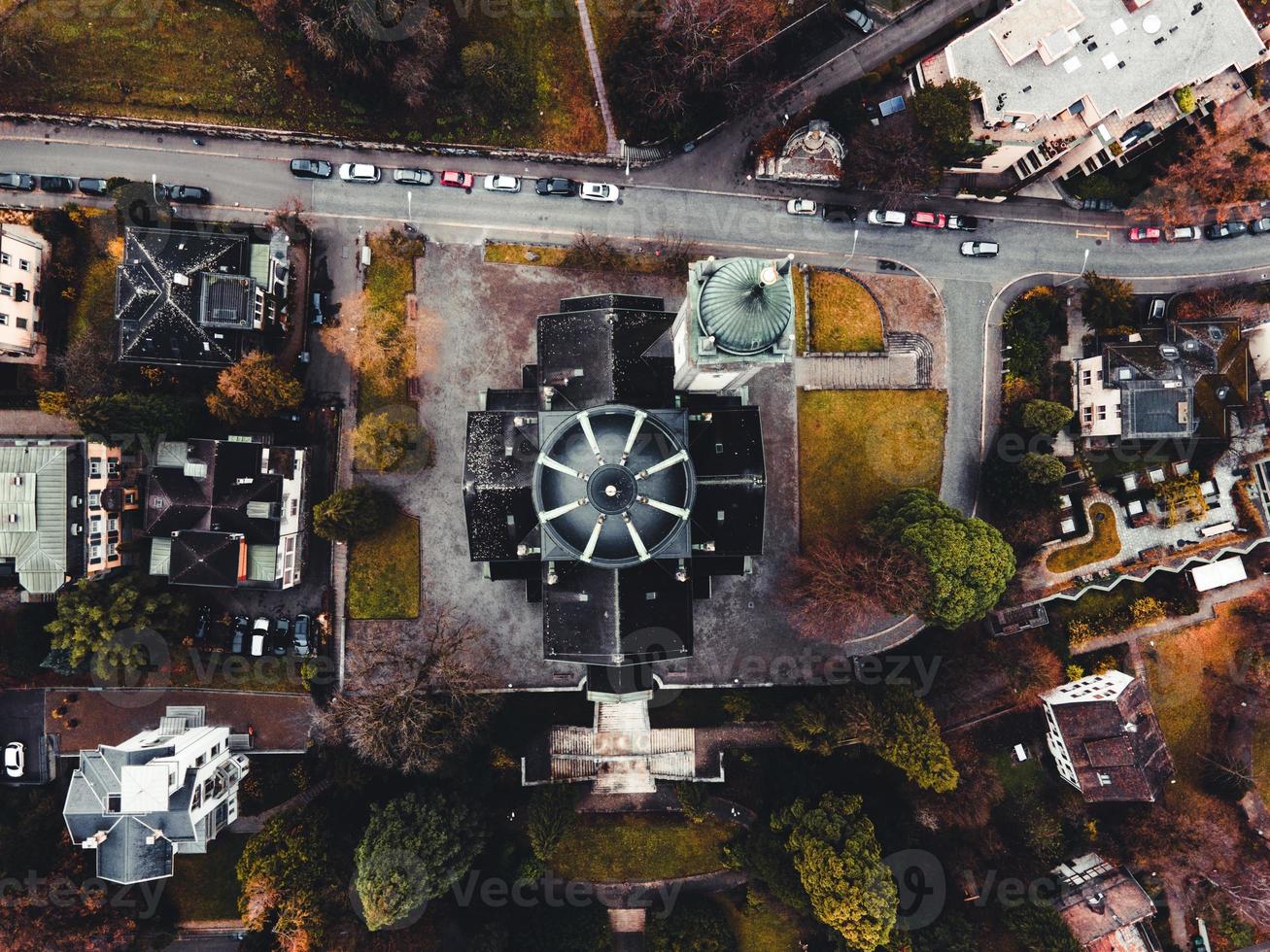 aereo foto di kirche enge nel zurigo, svizzera