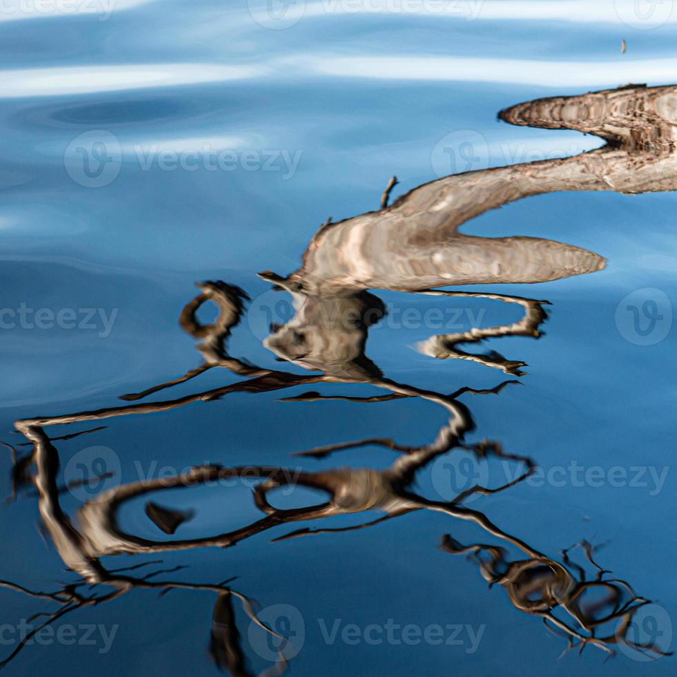 riflessione nel acqua su un' blu sfondo foto